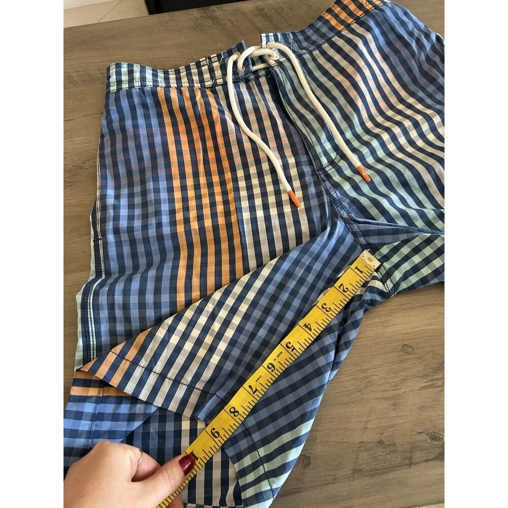 Tommy Bahama Men’s Swim Trunks Blue White Plaid Swim Trunks Size S